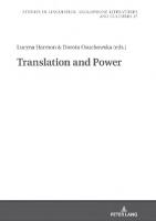 Translation and Power
 3631823118, 9783631823118