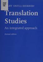Translation studies - An integrated approach [Revised]
 9781556190513, 1556190514, 9781556190520, 1556190522, 9789027220561, 9027220565, 9789027220608, 9027220603