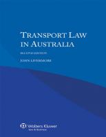 Transport law in Australia [Second edition.]
 9789041153425, 904115342X, 9789041181176, 9041181172