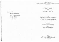 Tratado de Filosofia - Tomo I - Lógica - Cosmologia [I]