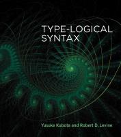 Type-logical syntax
 9780262539746
