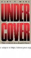 Undercover: Police Surveillance in America [Reprint ed.]
 0520069692, 9780520069695
