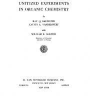 Unitized Experiments In Organic Chemistry