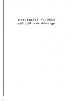 University Records and Life in the Middle Ages
 039309216X, 9780393092165