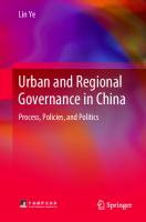 Urban and Regional Governance in China: Process, Policies, and Politics
 3662450399, 9783662450390