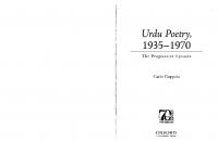 Urdu Poetry, 1935-1970: The Progressive Episode
 9780199403493