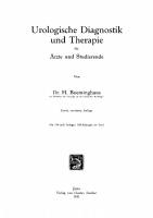 Urologische Diagnostik und Therapie: Für Ärzte und Studierende [2., erw. Aufl. Reprint 2020]
 9783112339008, 9783112338995
