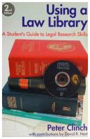 Using A Law Library: A Student's Guide to Legal Research Skills [2 ed.]
 9781841740294, 1841740292