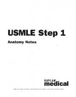 USMLE Step 1 Anatomy Notes