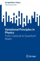 Variational Principles in Physics - From Classical to Quantum Realm [1 ed.]
 9783031278754, 9783031278761