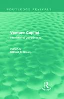 Venture Capital : International Comparions
 9781135728120, 9780415611022