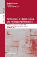 Verification, Model Checking, and Abstract Interpretation: 25th International Conference, VMCAI 2024, London, United Kingdom, January 15–16, 2024, ... Part I (Lecture Notes in Computer Science)
 3031505239, 9783031505232
