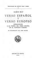 Verso español y verso europeo. Introducción a la teoría del verso español en el contexto europeo