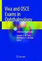 Viva and OSCE Exams in Ophthalmology: A Revision Study Guide [1st ed.]
 9783030430627, 9783030430634
