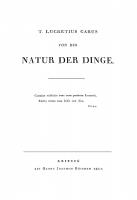 Von der Natur der Dinge [Reprint 2022 ed.]
 9783112680605