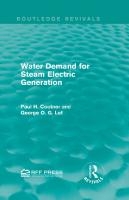Water Demand for Steam Electric Generation (Routledge Revivals)
 9781315718736, 9781138857391
