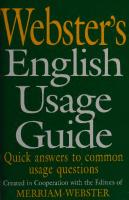 Webster's English Usage Guide
 1596950102, 9781596950108