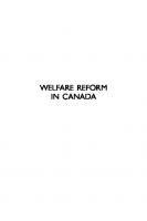 Welfare Reform in Canada: Provincial Social Assistance in Comparative Perspective
 9781442609730