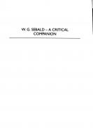 W.G. Sebald : A Critical Companion
 9780748618972, 074861897X