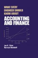 What Every Engineer Should Know about Accounting and Finance [1 ed.]
 9780824792718, 9781482228014, 9780429183591