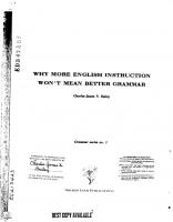 Why More English Instruction Won't Mean Better Grammar
 1881309010, 9781881309017
