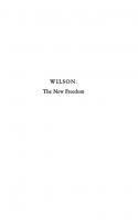 Wilson, Volume II: The New Freedom
 9781400875825
