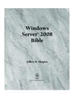 Windows server 2008 bible
 9780470170694, 0470170697