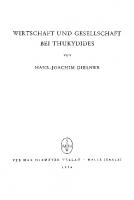 Wirtschaft und Gesellschaft bei Thukydides