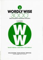 Wordly Wise 3000 Book 2: Direct Academic Vocabulary Instruction [4 ed.]
 0838877052, 9780838877050