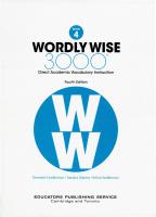 Wordly Wise, Book 4: 3000 Direct Academic Vocabulary Instruction [4 ed.]
 0838877044, 9780838877043