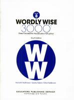 Wordly Wise, Book 8: 3000 Direct Academic Vocabulary Instruction [Student ed.]
 0838877087, 9780838877081