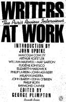 Writers at Work: The Paris Review Interviews, Seventh Series
 0-14-00850-9