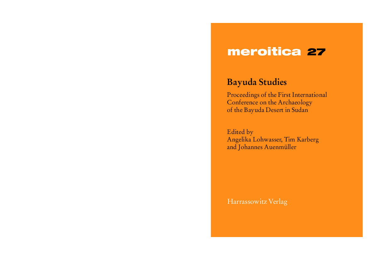 Bayuda Studies: Proceedings of the First International Conference