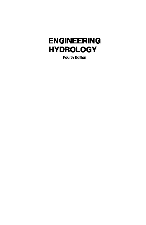 Engineering Hydrology Fourth Edition 9781259029974 1259029972 Dokumen Pub