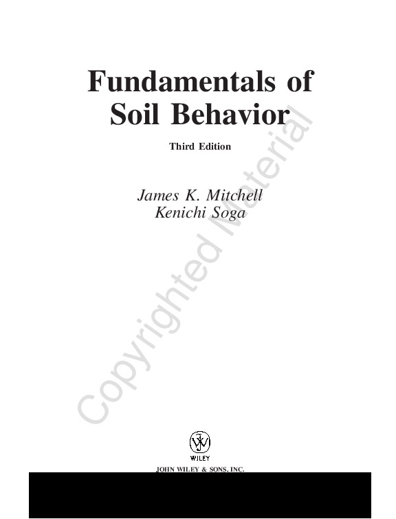 Fundamentals of Soil Behavior [3 ed.] 9780471463027 