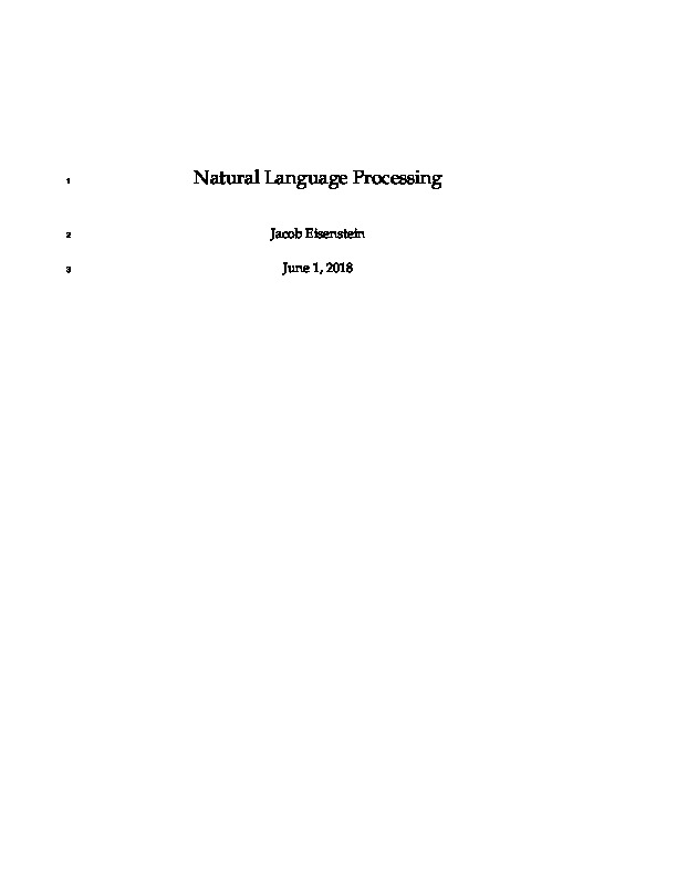 Natural Language Processing (Jacob Eisenstein) - DOKUMEN.PUB