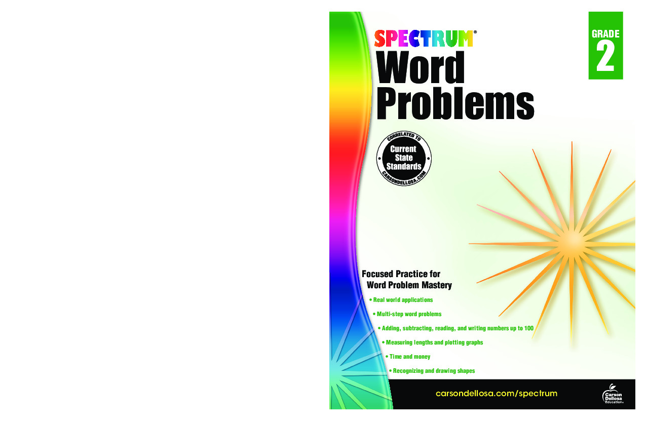 Spectrum Word Problems Grade 2 Workbook Nbsp Ed 1483804399 9781483804392 Dokumen Pub